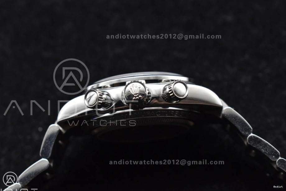 White Daytona A7750 ADGF Dial Best SS Bracelet Black on Edition SS 0311